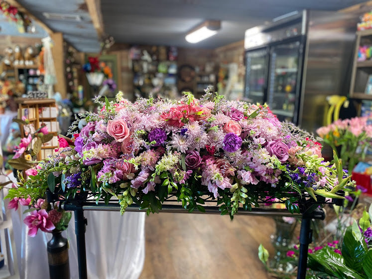 Lavender Tribute Casket Spray